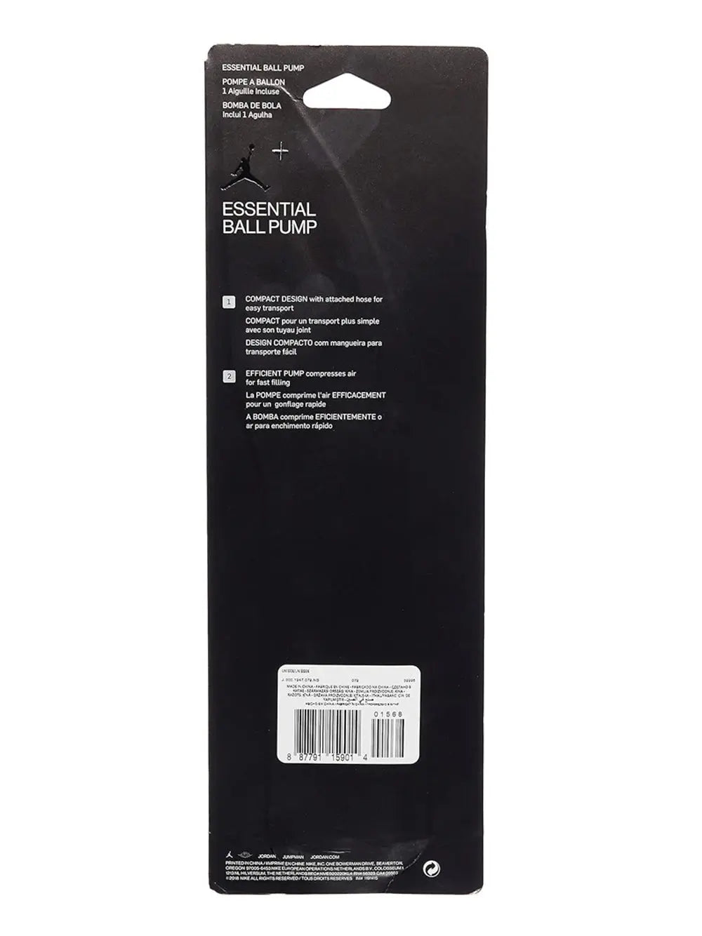 Accessori Sportivi Nike Unisex Jor Essential Ball Pump Nero Nike  Angolo dello Sport