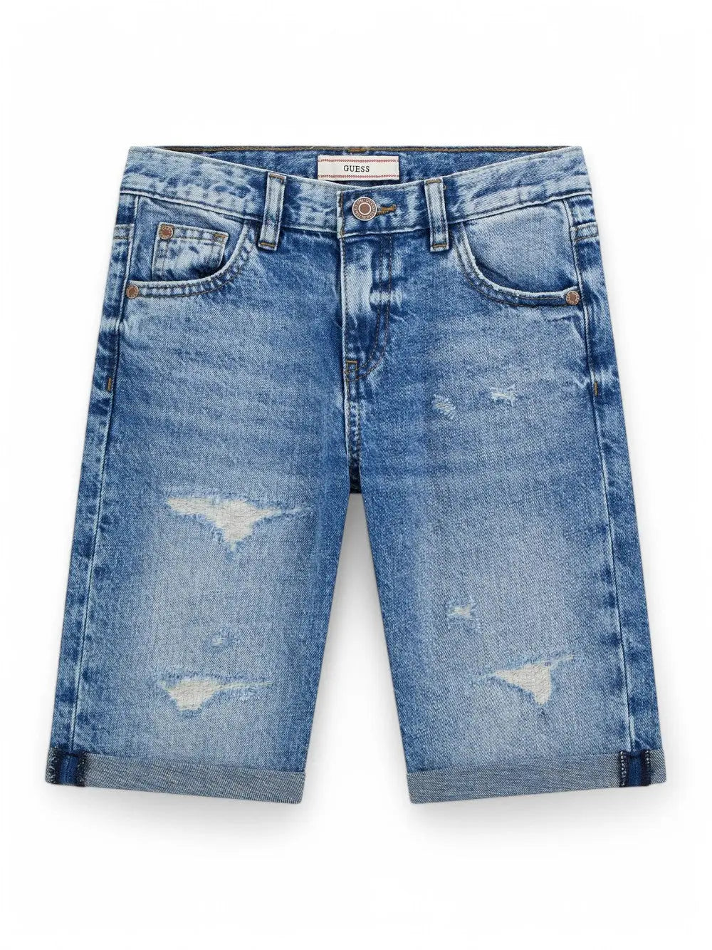 Bermuda Bambino - Blue Linen Waterfall