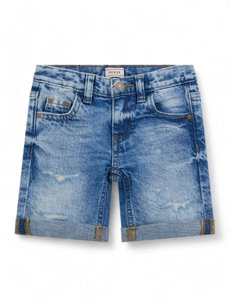 Bermuda Bambino - Blue Linen Waterfall