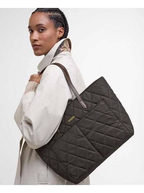 Borsa Barbour quilted tote Donna - Oliva