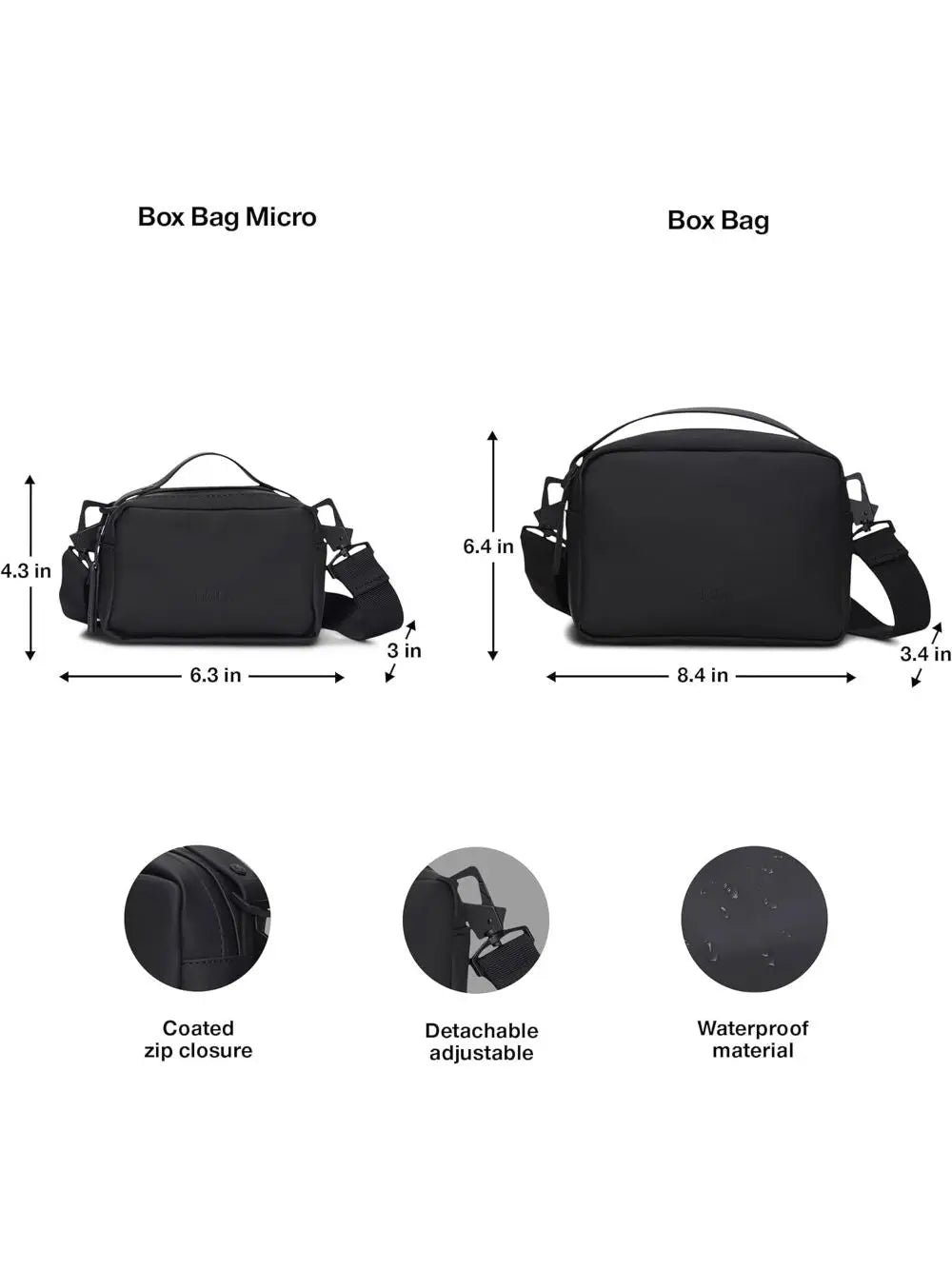 Borsa Rains BOX BAG W3 Unisex - Nero