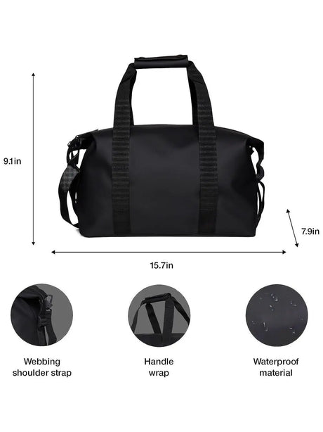 Borsone Rains Hilo Weekend Small Unisex - Nero