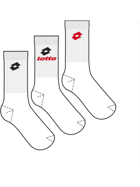 Calze Sportive Lotto Unisex Quarter Pk3 Bianco Lotto  Angolo dello Sport