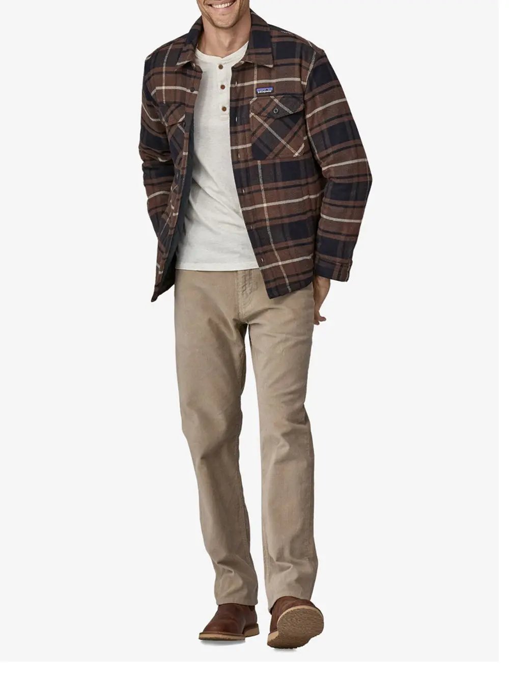 Camicia Patagonia Uomo Lw Insulated Fjord Flannel Shirt Marrone Patagonia  Angolo dello Sport