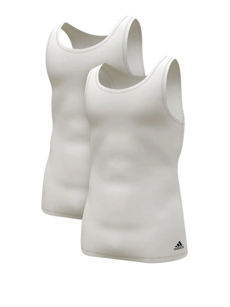 Canottiera Adidas Uomo Afc - 2pk Tank Top Bianco Adidas  Angolo dello Sport