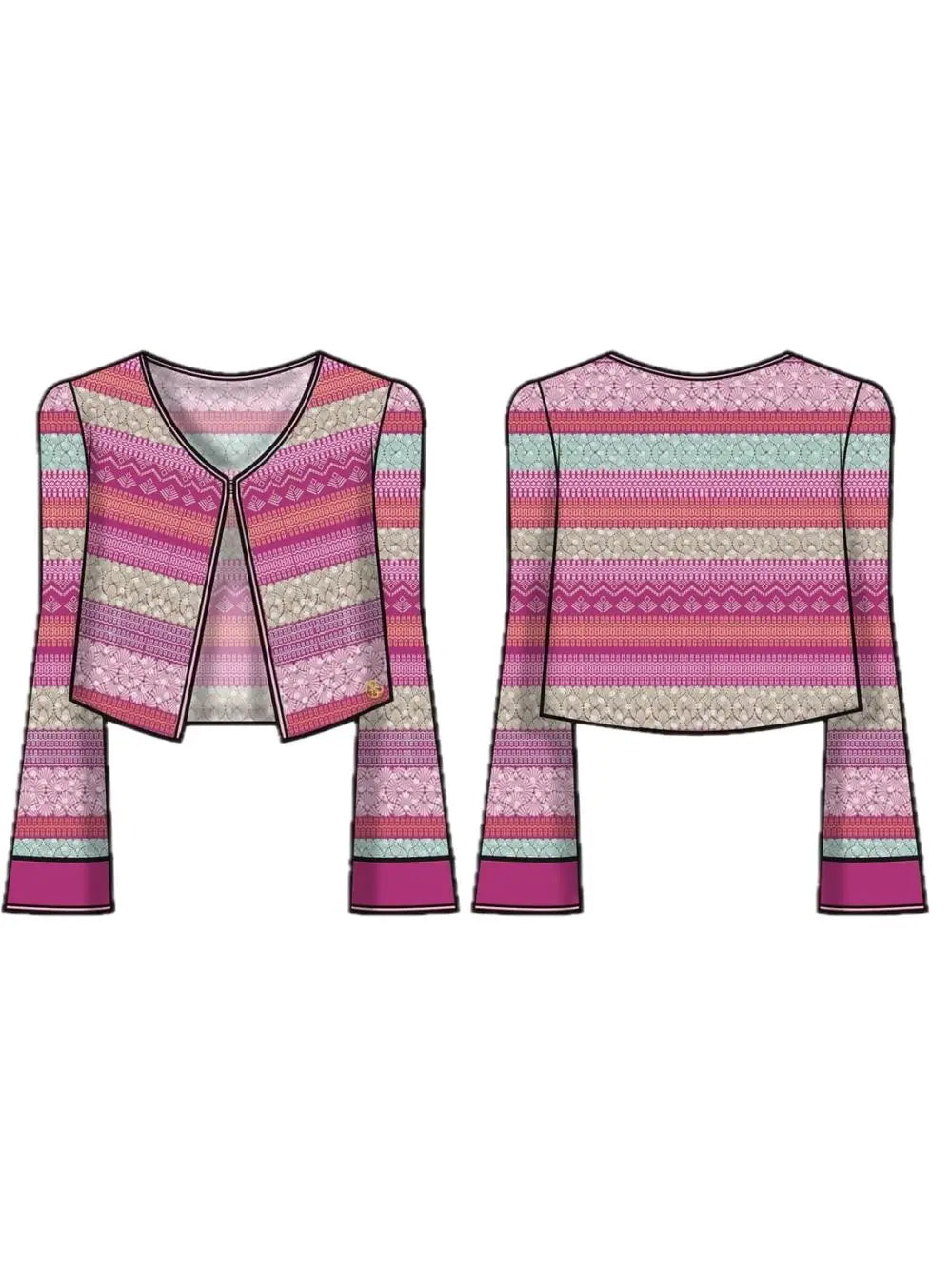 Cardigan Guess all'uncinetto Bambina - Multicolore