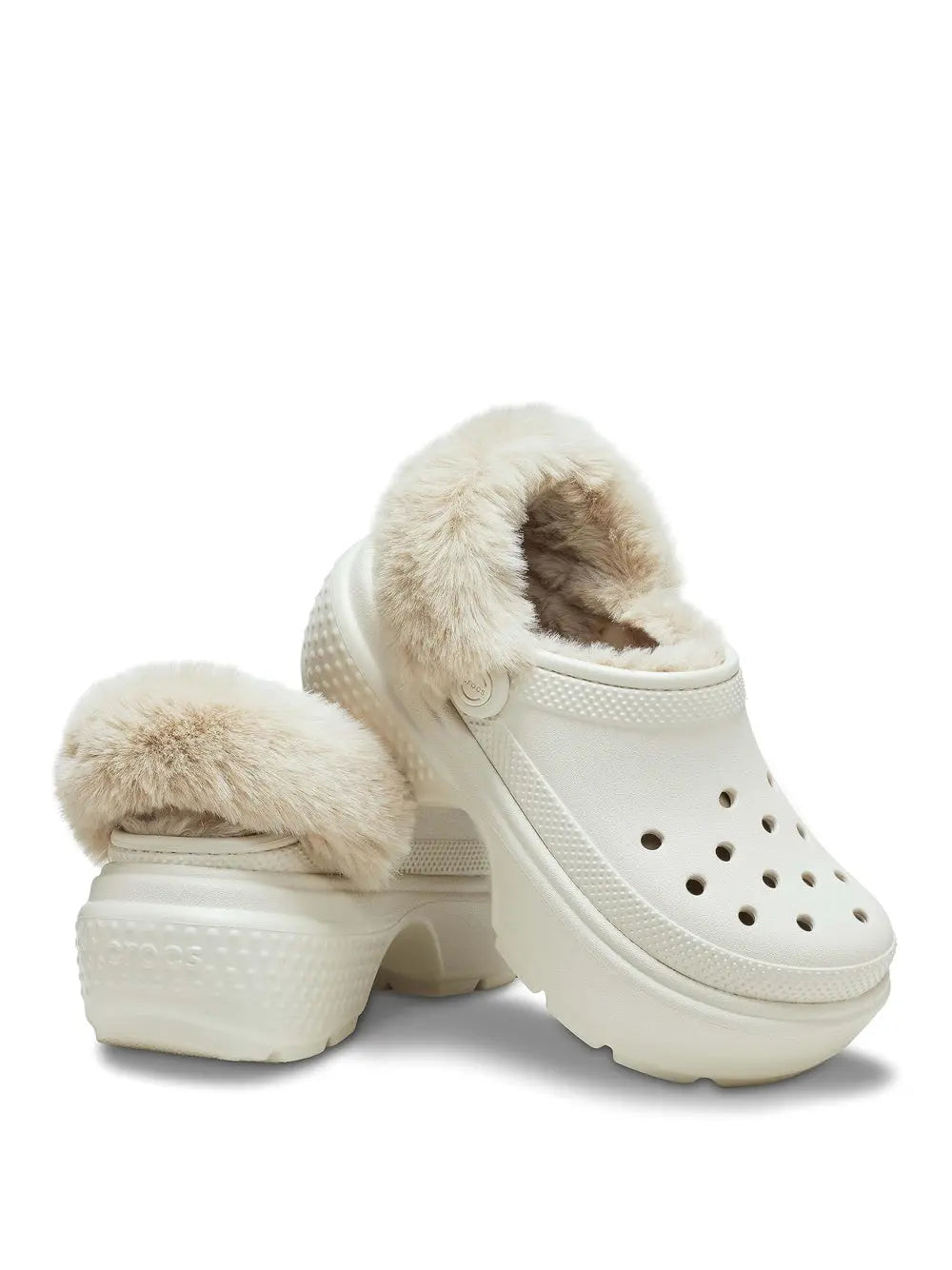 Ciabatte Crocs Unisex Stomp Lined Clog Bianco Crocs  Angolo dello Sport