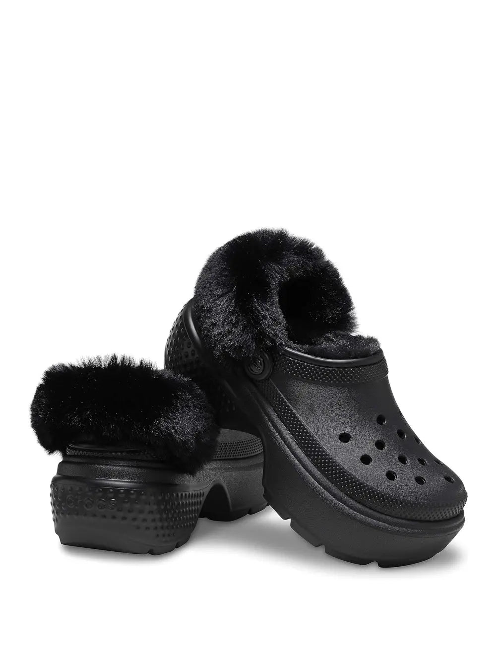 Ciabatte Crocs Unisex Stomp Lined Clog Nero Crocs  Angolo dello Sport