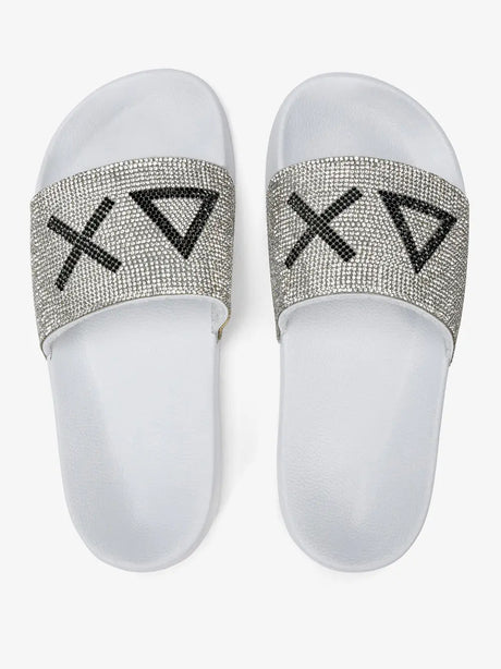 Ciabatte Logo Strass Sun 68 Scarpe Donna - Bianco