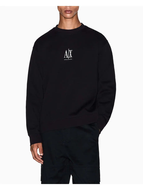 Felpa Armani girocollo in cotone Uomo - Nero