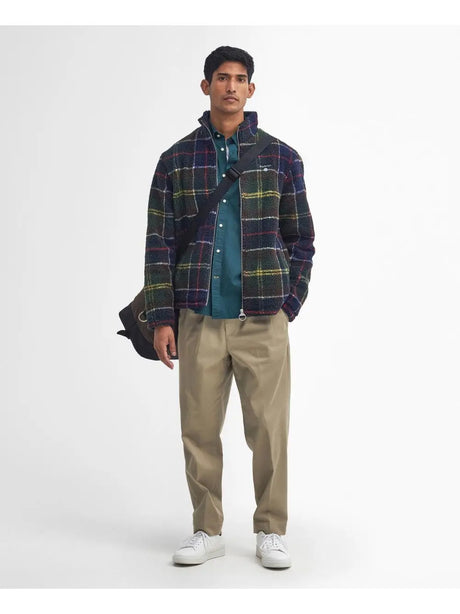 Felpa Barbour tartan fleece zip Uomo - Multicolore
