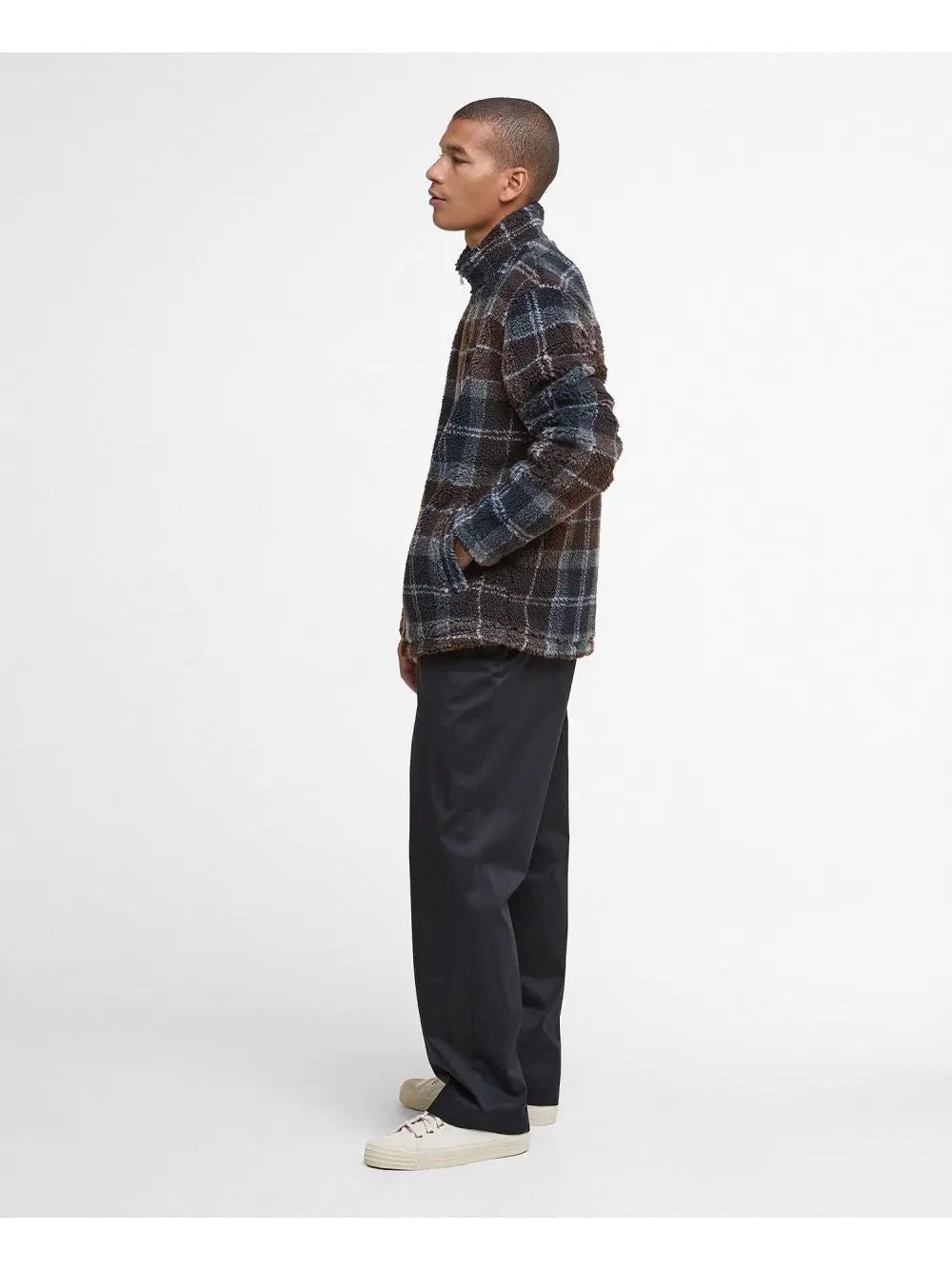 Felpa Barbour tartan fleece zip Uomo - Multicolore