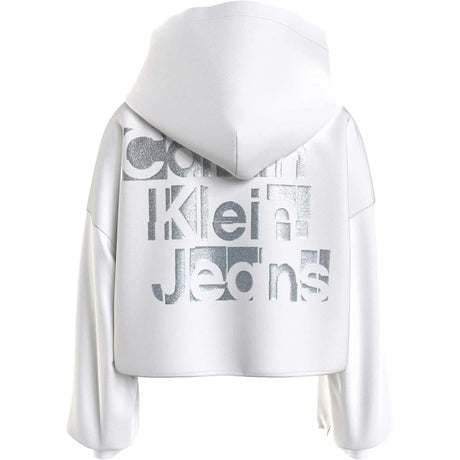 Felpa CALVIN KLEIN Bambina METALLIC BACK LOGO Bianco CALVIN KLEIN  Angolo dello Sport