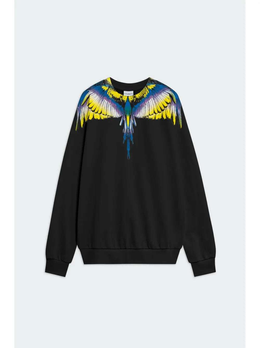 Felpa COUNTY OF MILAN logo wings colorfull Uomo - Nero