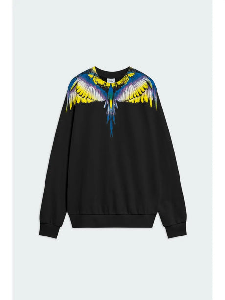 Felpa COUNTY OF MILAN logo wings colorfull Uomo - Nero
