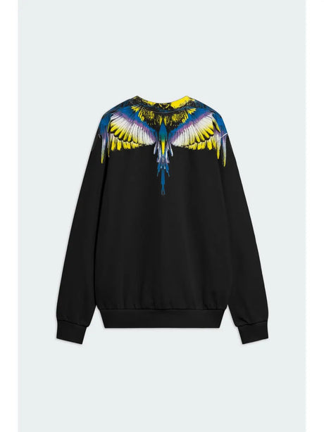 Felpa COUNTY OF MILAN logo wings colorfull Uomo - Nero