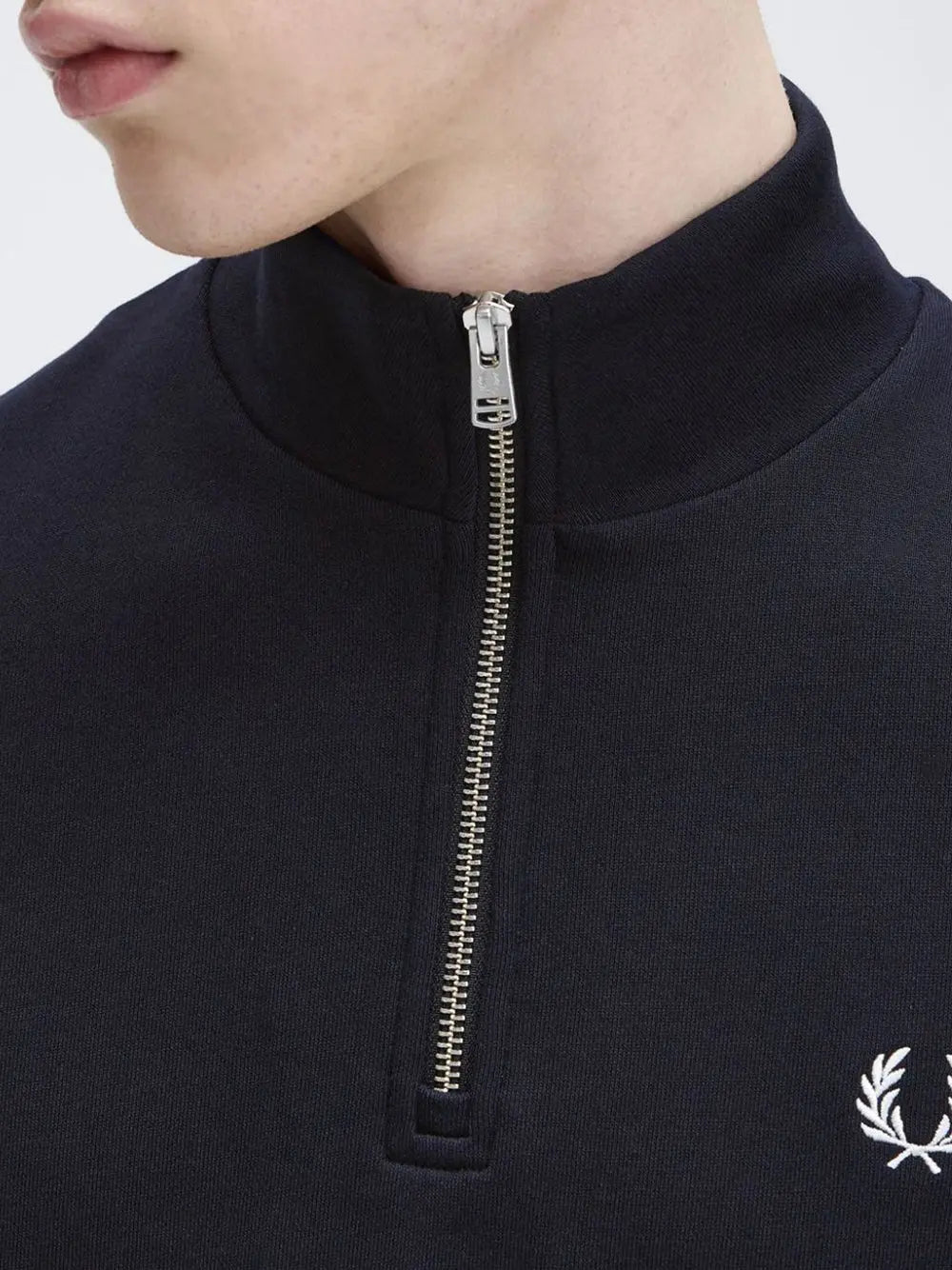 Felpa Fred Perry Half Zip Sweatshirt Uomo - Navy