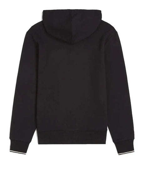 Felpa Fred Perry Hooded Zip Through Sweatshirt Uomo - Nero