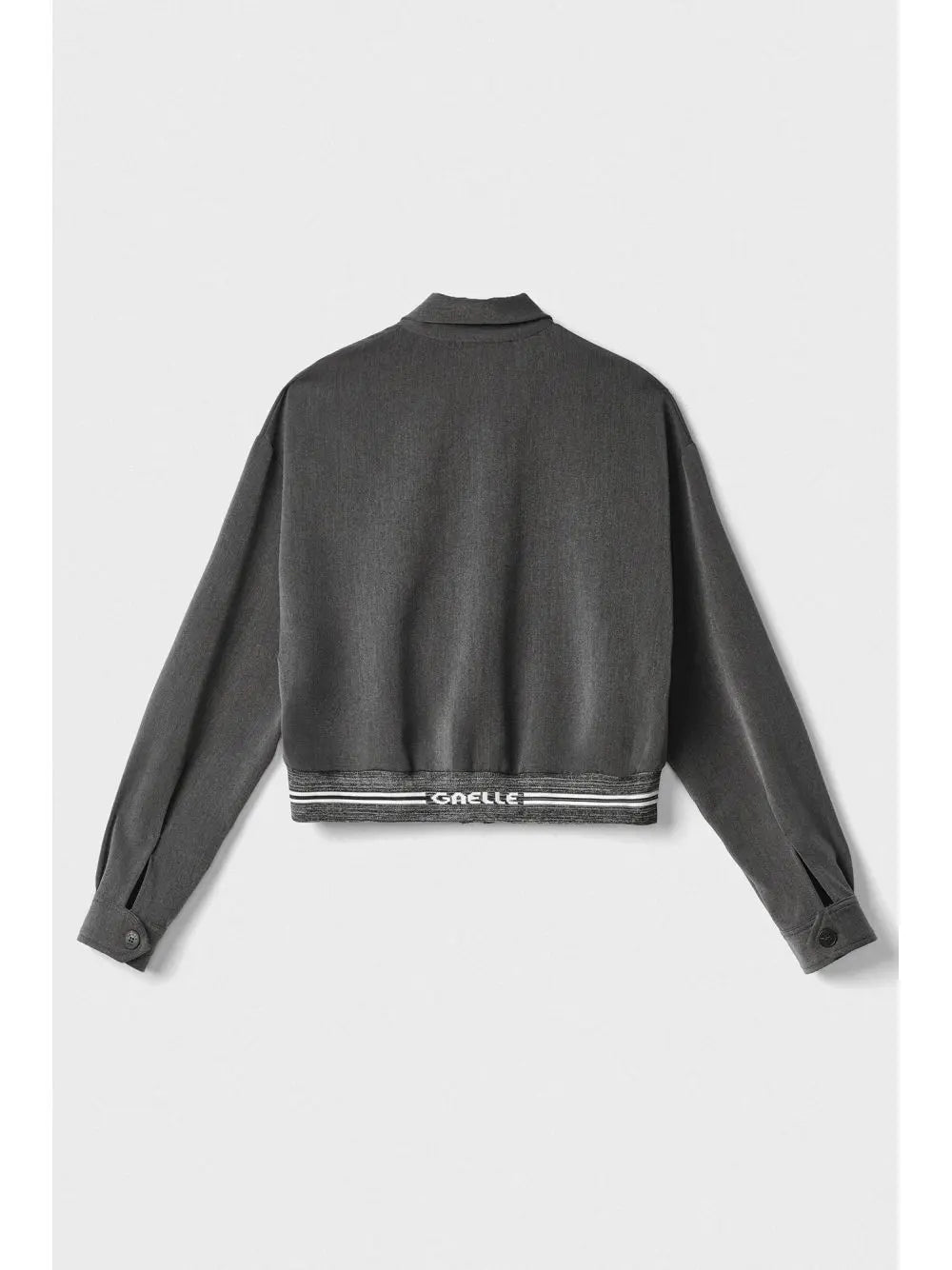 Felpa Gaelle ZIP CROP CON LOGO SUL FONDO Donna - Grigio