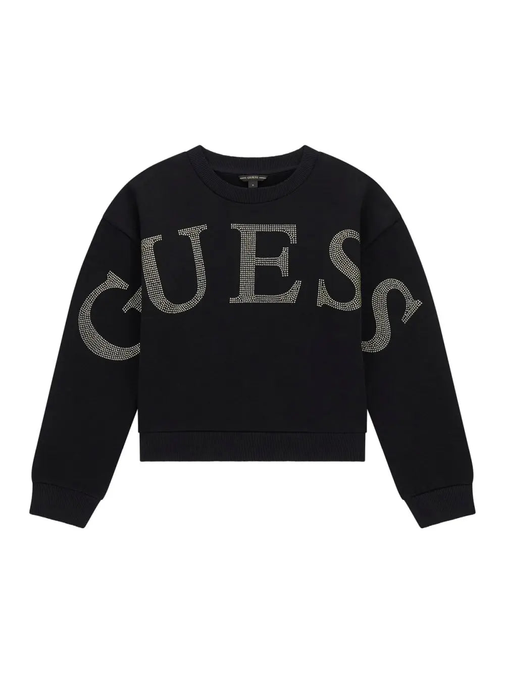 Felpa Guess BIG LOGO STRASS Bambina - Nero
