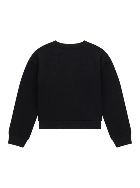 Felpa Guess BIG LOGO STRASS Bambina - Nero