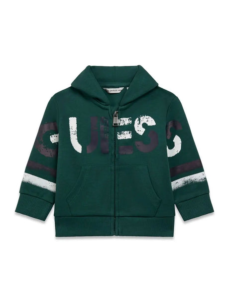 Felpa Guess LS HOODED ACTIVE TOP W/ZIP Bambino - Verde