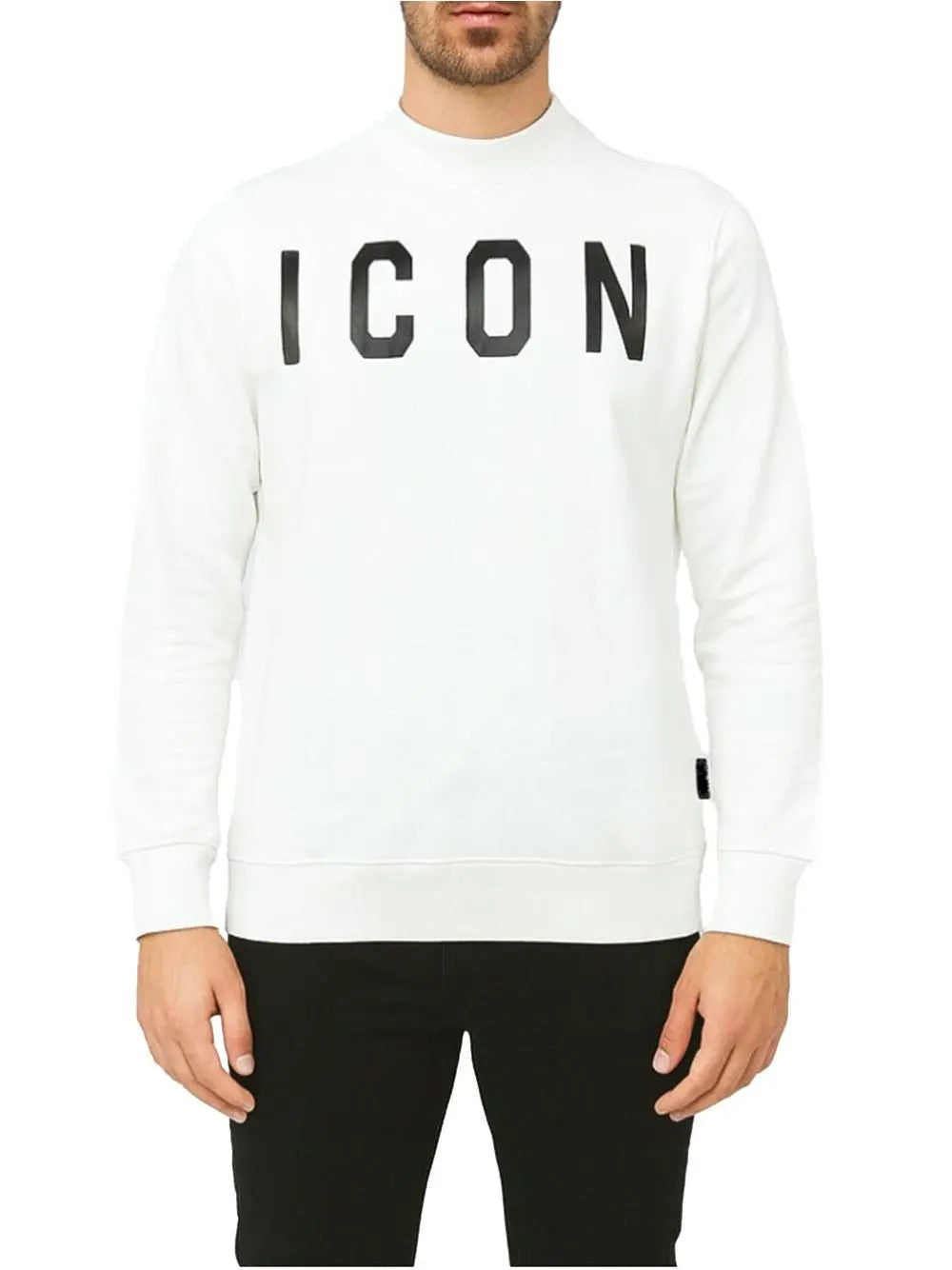 Felpa Icon GIROCOLLO C/LOGO GRANDE Uomo - Bianco