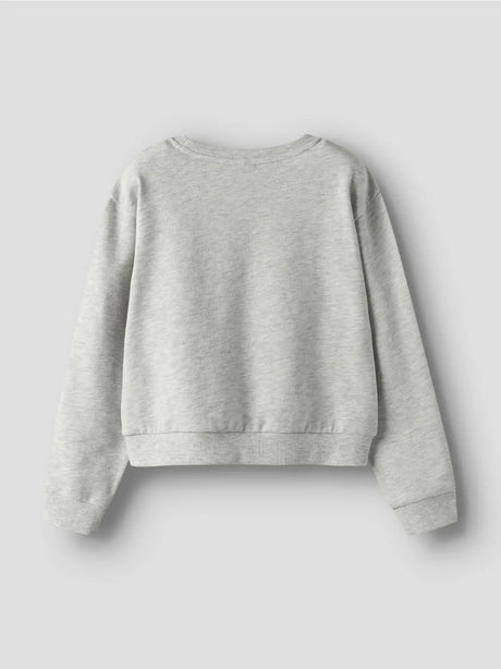 Felpa Name It MILLE SHORT NREG LS SWE O-NECK NOOS Bambina - Grigio