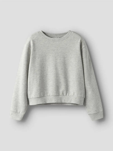 Felpa Name It MILLE SHORT NREG LS SWE O-NECK NOOS Bambina - Grigio