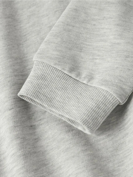 Felpa Name It MILLE SHORT NREG LS SWE O-NECK NOOS Bambina - Grigio