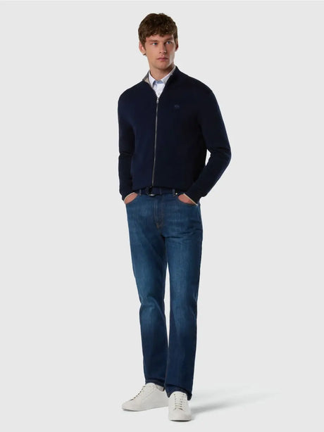 Felpa North Sails con zip e logo tono su tono Uomo - Navy