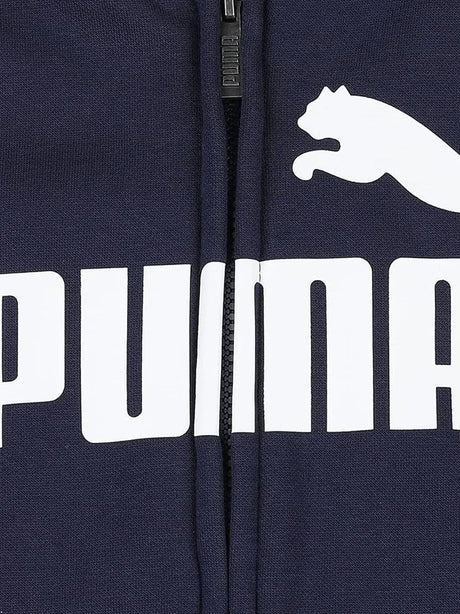 Felpa Puma Bambino Ess Big Logo Fz Hoodie Fl B Blu Puma  Angolo dello Sport