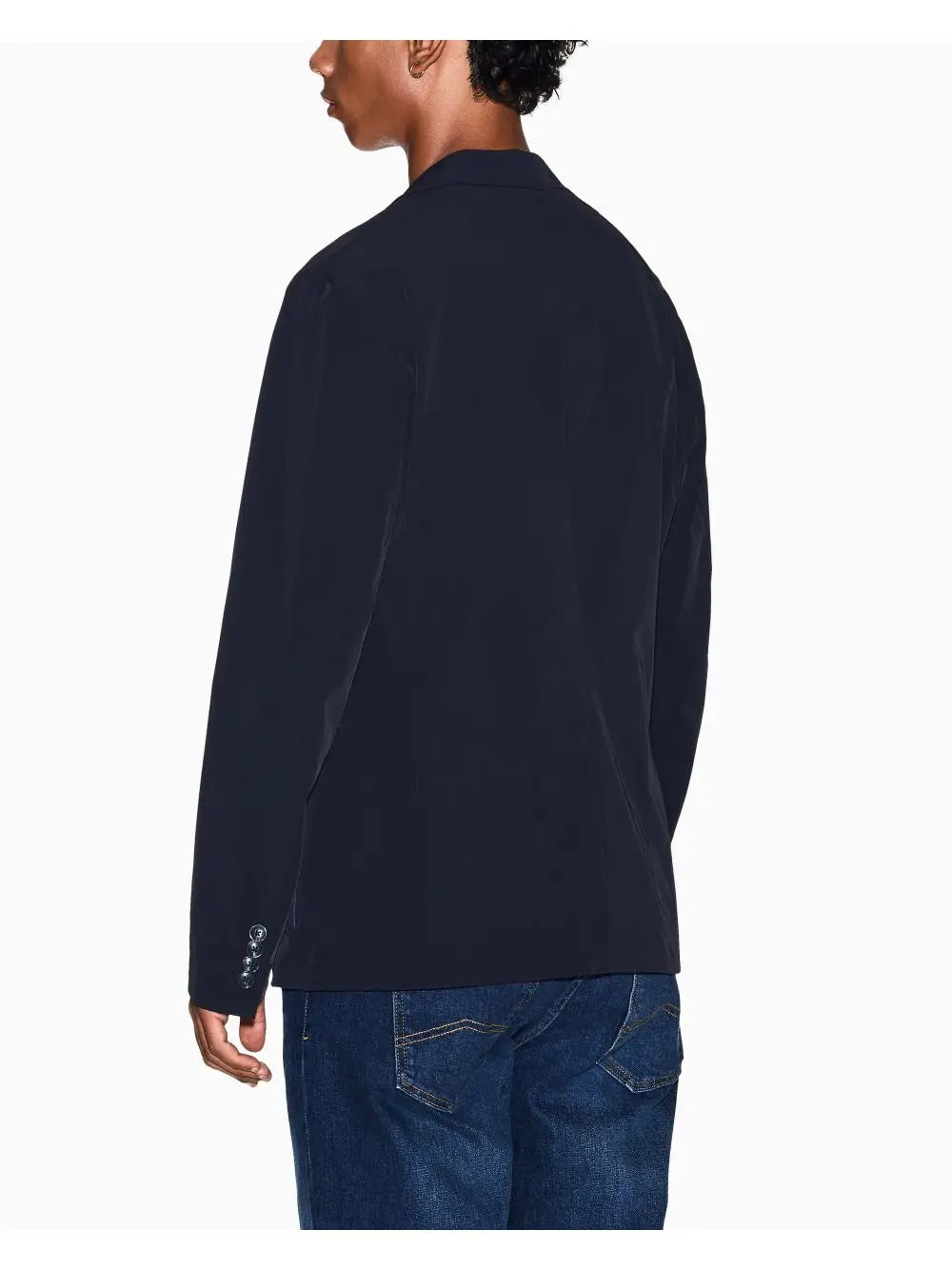 Giubbino Armani monopetto in twill ultra stretch Uomo - Navy