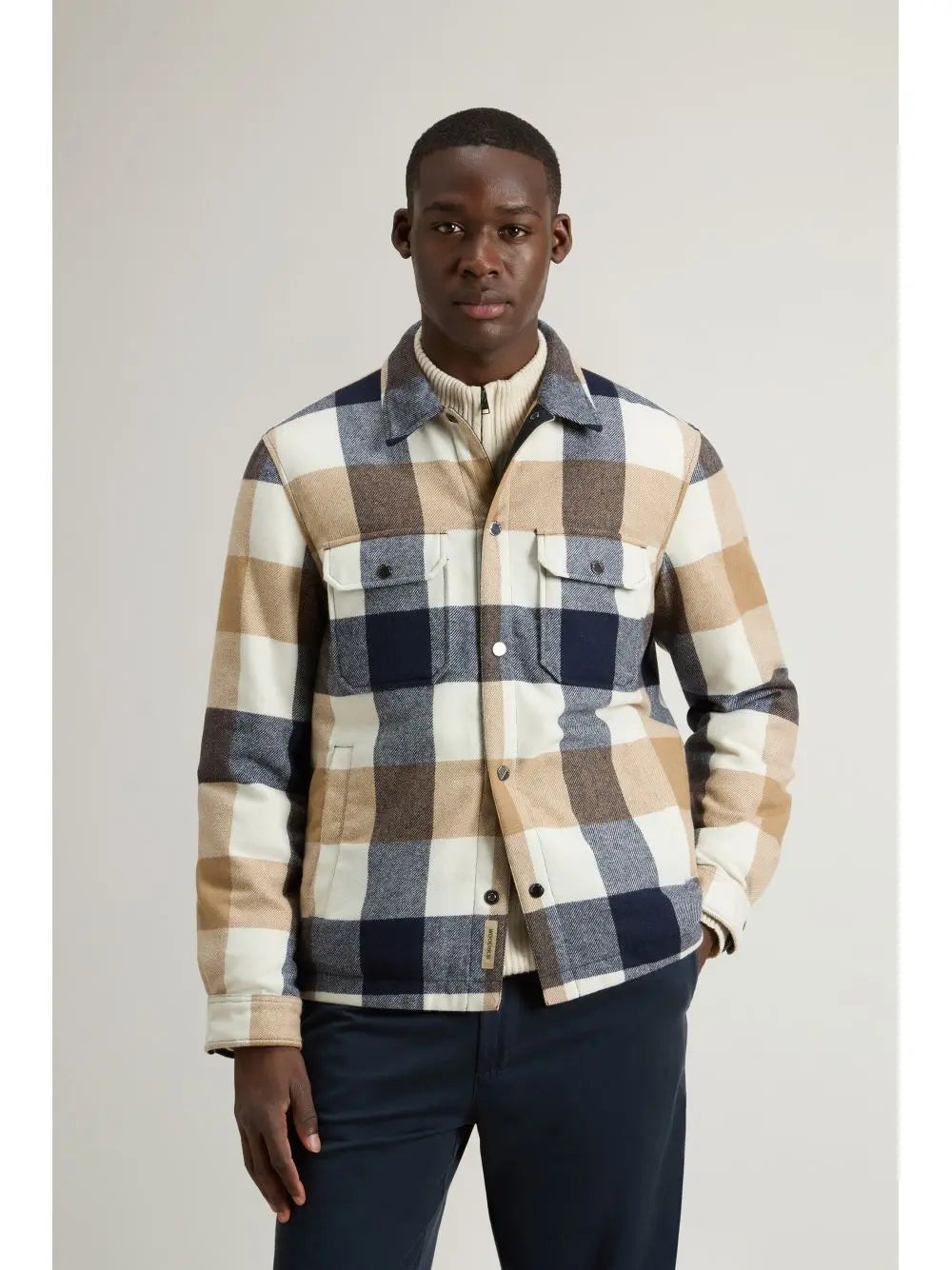 Giubbino Woolrich WOOL CHECK ALASKAN SHIRT JACKET Uomo - Multicolore