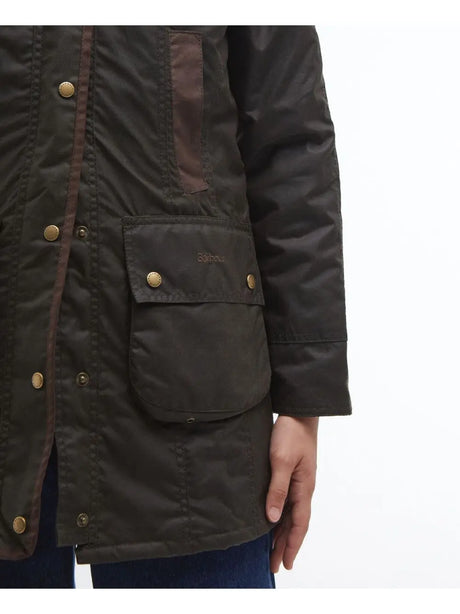 Giubbotto Barbour bower wax Donna - Oliva