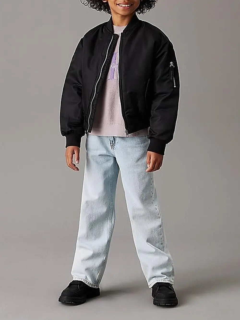 Giubbotto Calvin Klein Bambino Padded Boxy Bomber Nero Calvin Klein  Angolo dello Sport