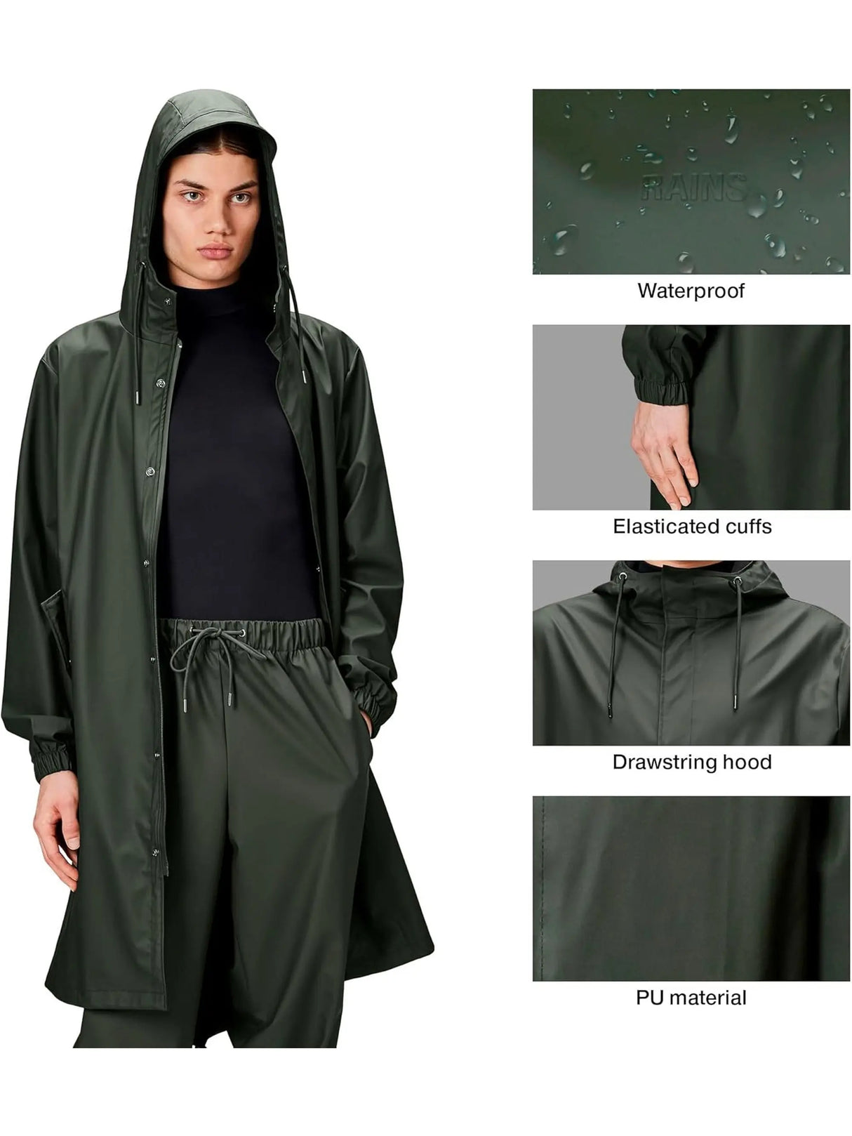 Impermeabile Rains Donna Fishtail Verde Rains  Angolo dello Sport