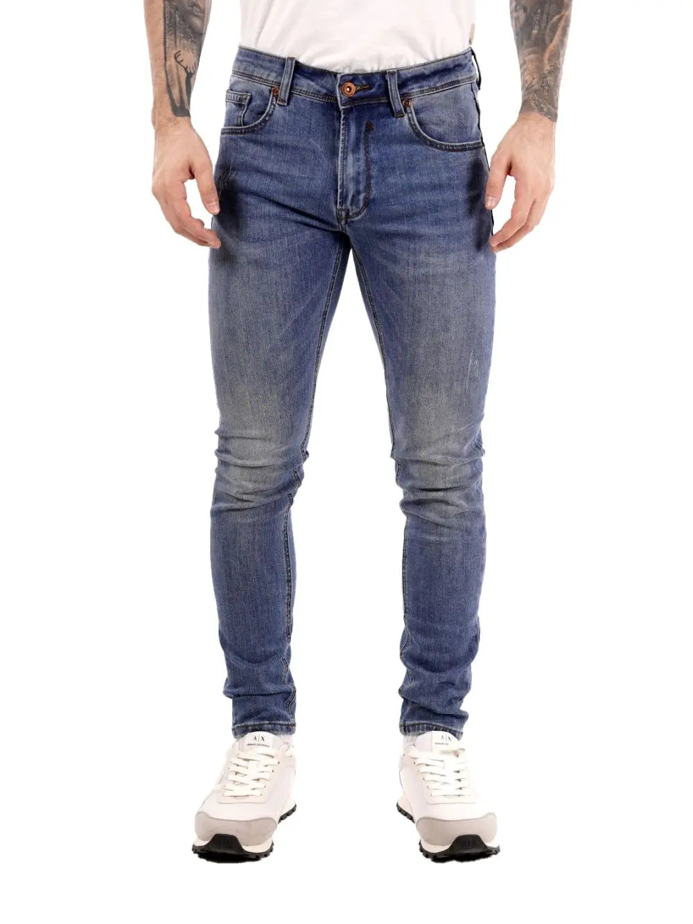 Jeans Gianni Lupo KEVIN skinny fit light wash Uomo - Denim