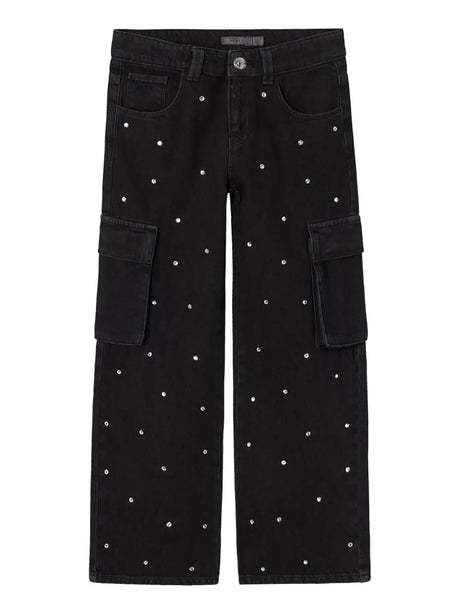 Jeans Name It Bambina Rose Wide Cargo Nero Name It  Angolo dello Sport