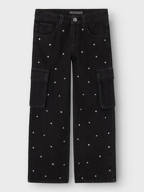 Jeans Name It Bambina Rose Wide Cargo Nero Name It  Angolo dello Sport