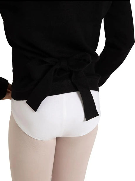 Maglia Sportiva Capezio wrap sweater Bambina - Nero