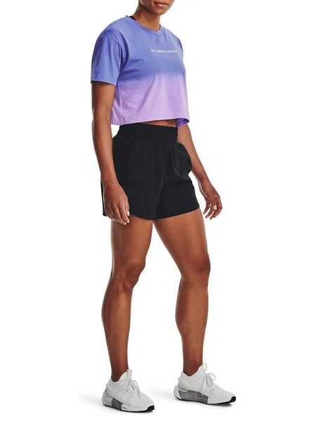Pantaloncino Sportivo Under Armour Donna Flex Woven 5in Nero Under Armour  Angolo dello Sport