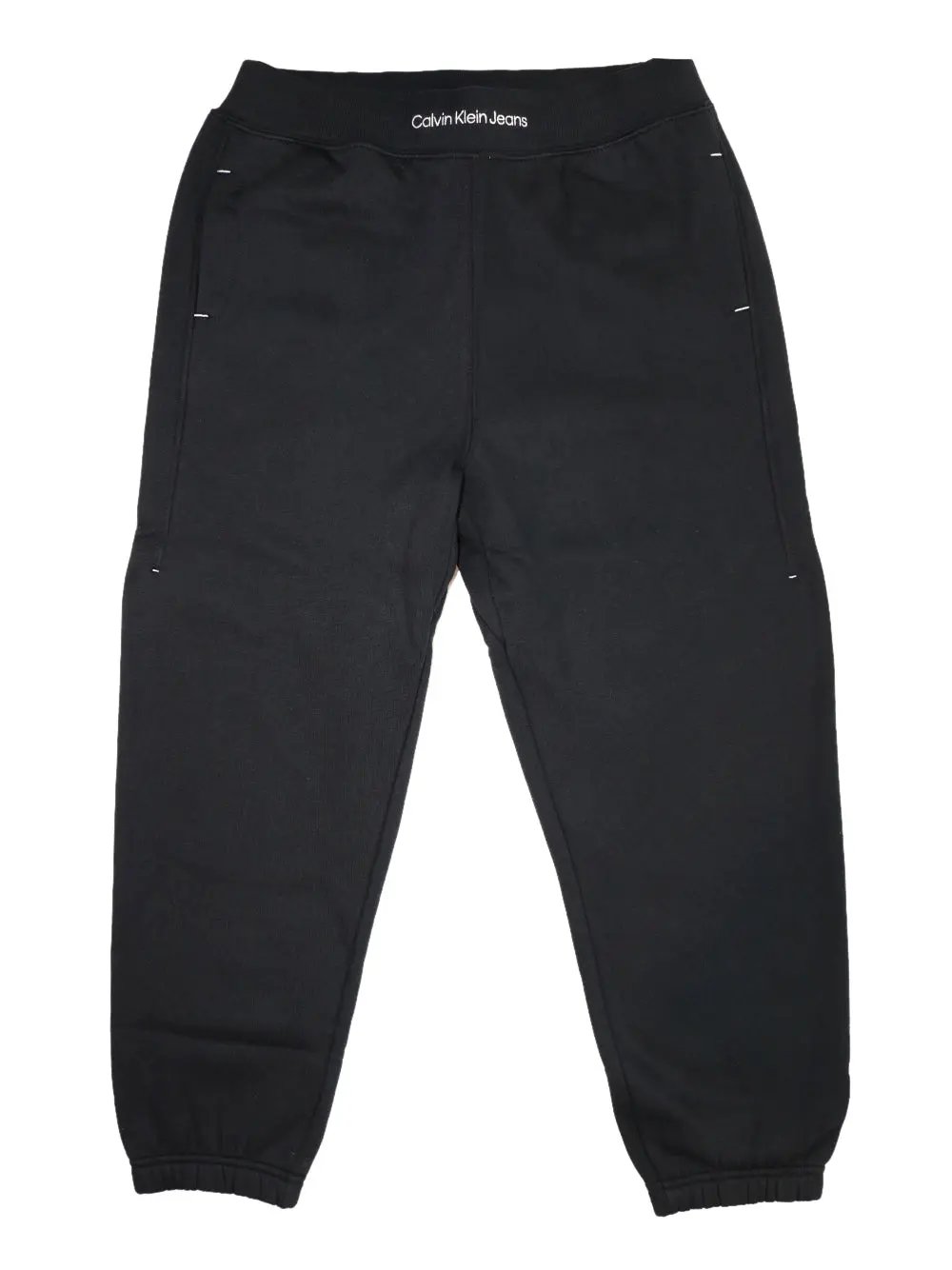 Pantalone Felpa Calvin Klein Bambino Waistband Emb. Fleece Jogger Nero Calvin Klein  Angolo dello Sport