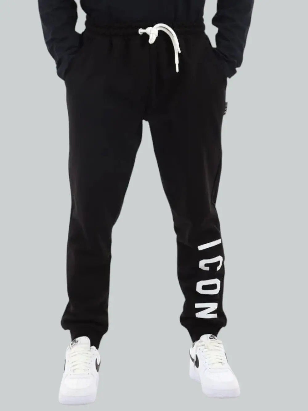 Pantalone Felpa Icon LOGO GRANDE SU GAMBA Uomo - Nero