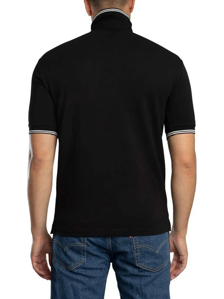 Polo Armani in Piquet Stretch con profili a contrasto Uomo - Nero