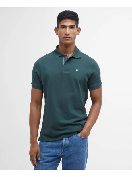 Polo Barbour tartan piquet Uomo - Verde