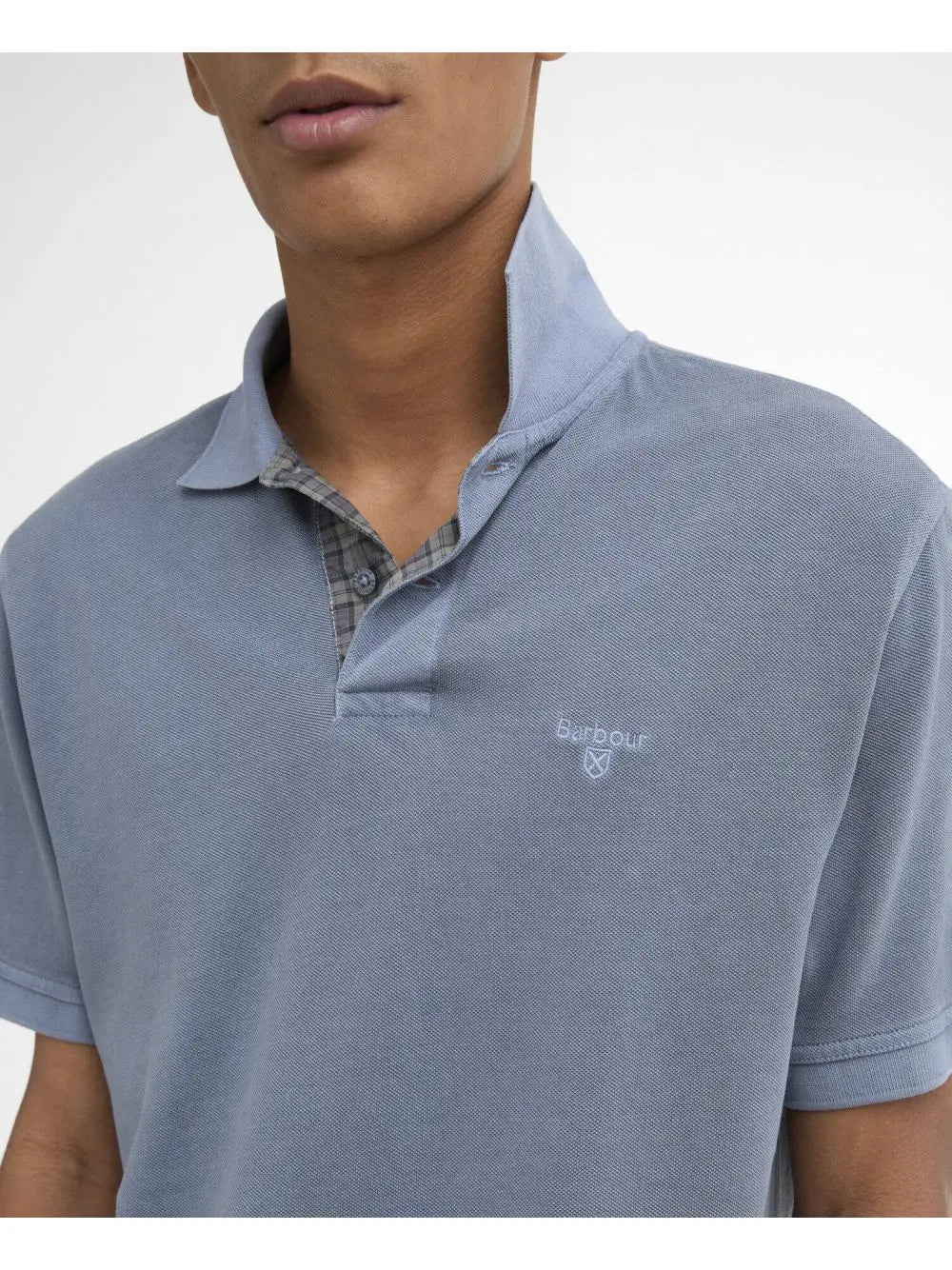 Polo Barbour washed tartan Uomo - Blu