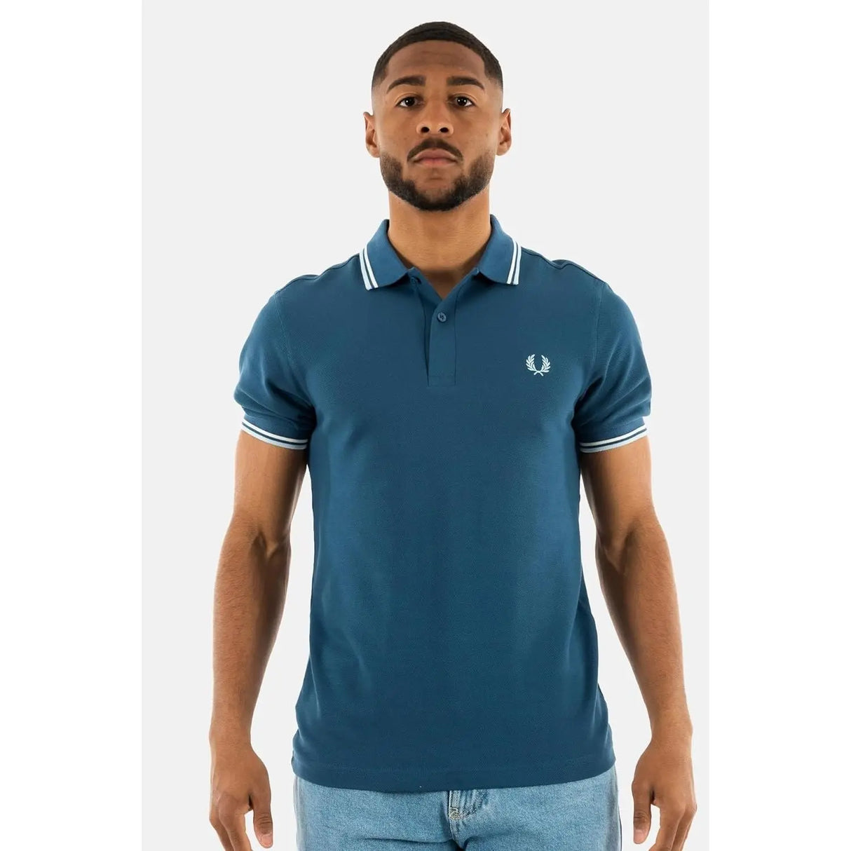 Polo FRED PERRY Uomo TWIN TIPPED Blu FRED PERRY  Angolo dello Sport