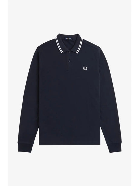 Polo Fred Perry Ls Twin Tipped Shirt Uomo - Blu Fred Perry  Angolo dello Sport