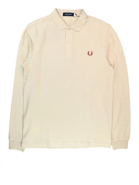Polo Fred Perry Uomo Ls Plain Avorio Fred Perry  Angolo dello Sport